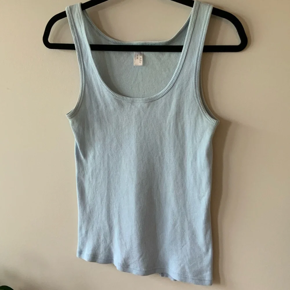 Light Blue Ribbed Tank Top - Picture 6 of 13